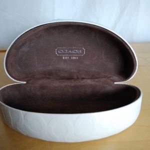 White coach sunglasses case